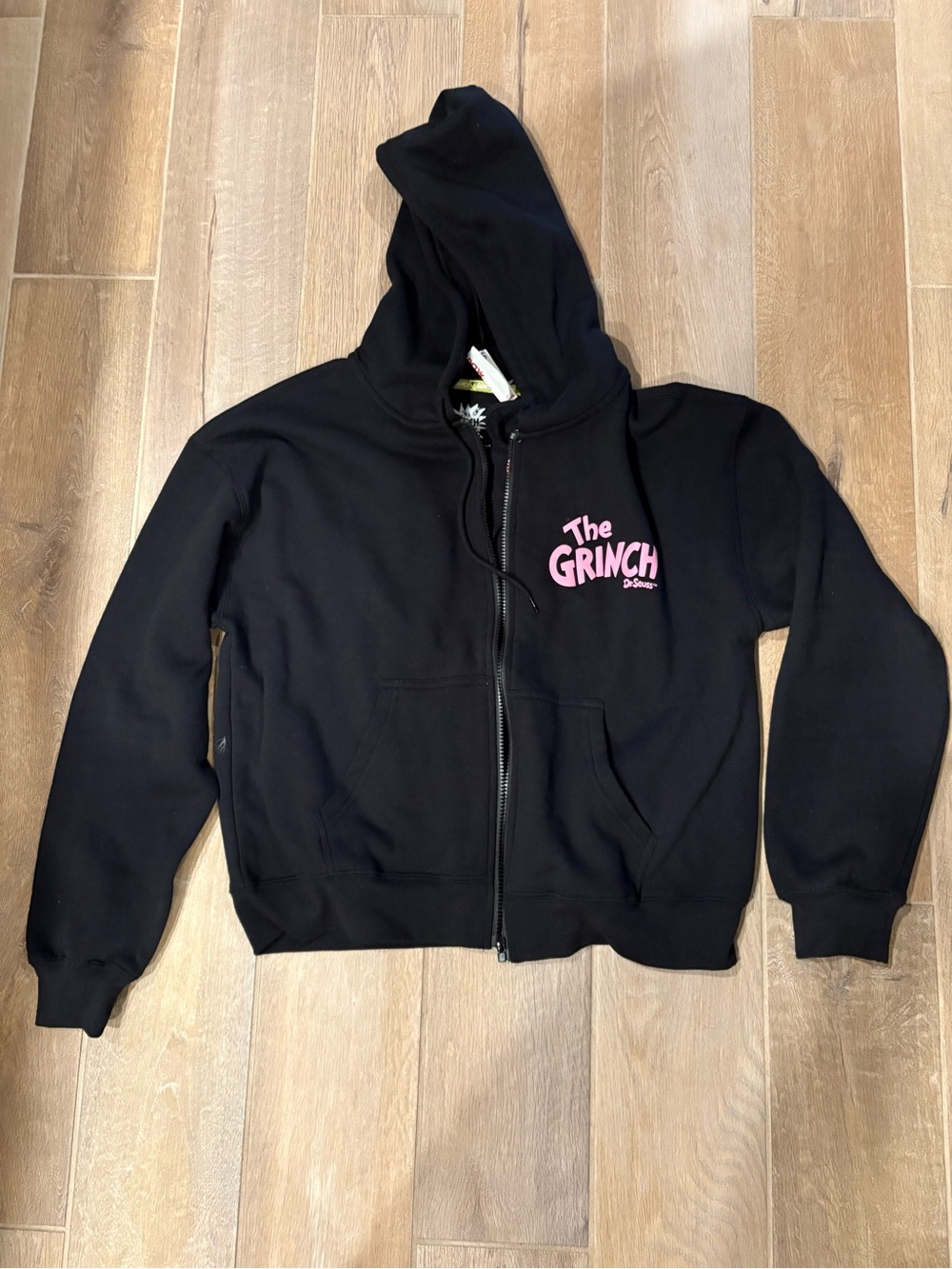 Dr. Seuss Black Hoodie with Pink logo